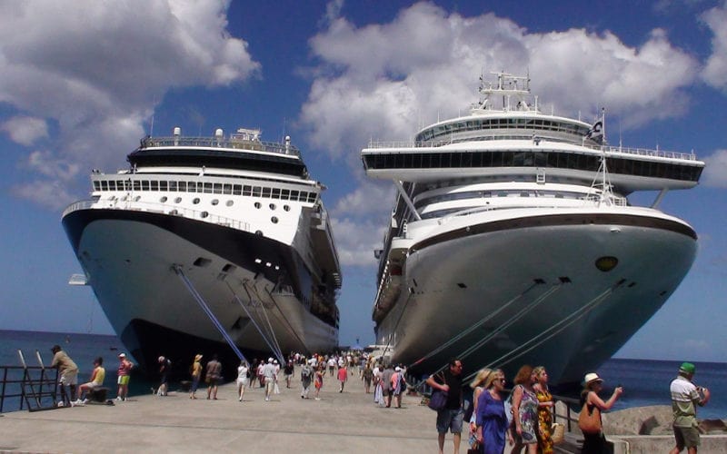 Cruise passengers selecting excursions Mediterranean