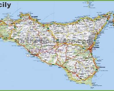 Sicily cruise port travel times map