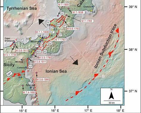 sicily fault lines guiding river valleys