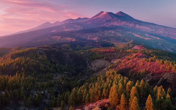 Panoramic aerial view of Mount Etna