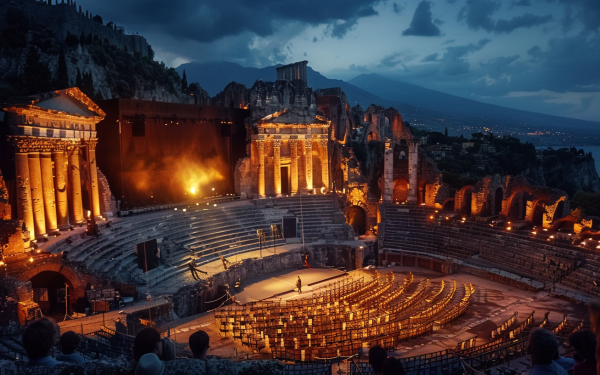 a view of taormina film festival at the greek theatre