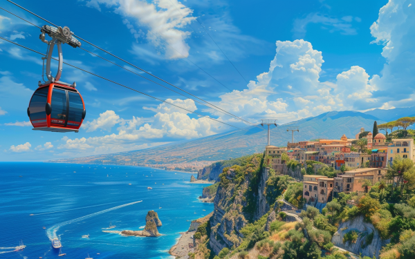 A view of Taormina Cable Car